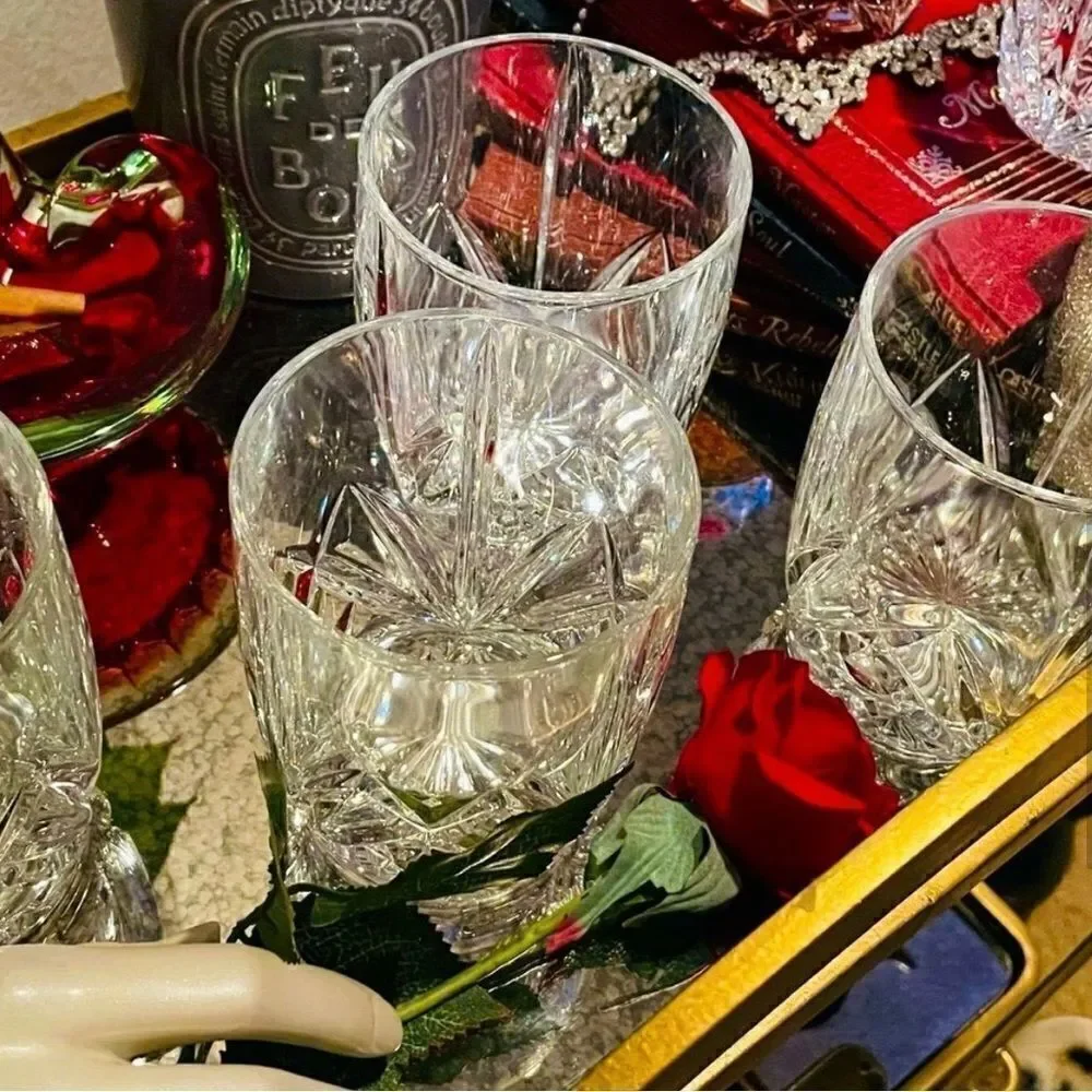 ♥️ RARE cocktail glasses BROOKSIDE Waterford double old fashioned LARGE 16oz!